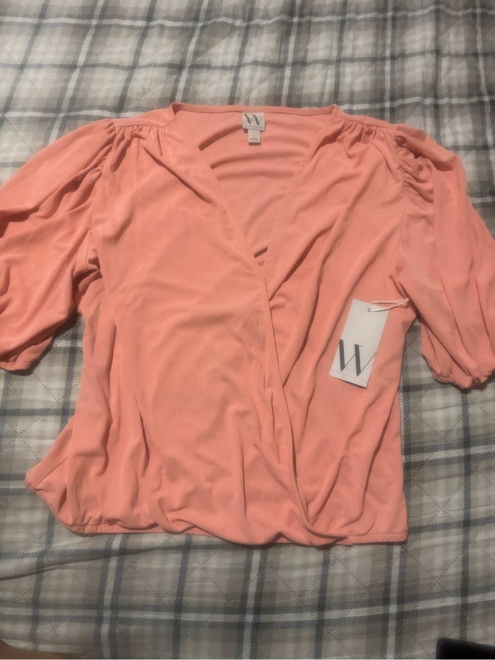 Worthington Coral Wrap-Front Blouse